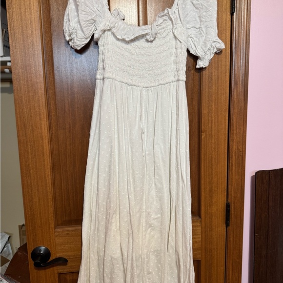 Elegant White Smocked Milkmaid Dress - Picture 2 of 6